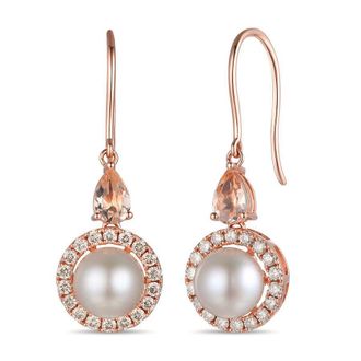 Le Vian Ladies Peach Morganite Earrings set in 14K Strawberry Gold