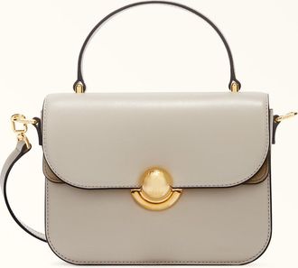 Furla Sfera Top Handle Vaniglia Beige Soft Calf Leather + Suede Woman