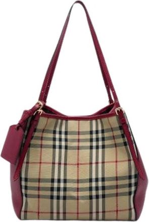 Burberry Pre-owned Canterbury Tote Bag - Dames - Vintage Shopper - Beige - ONE Size - Leer - Vintage