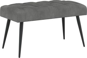 vidaXL Banco Con Tapicer&iacute;a Con Botones Gris Oscuro 80 X 40 X 46 Cm Vidaxl