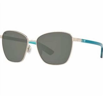 Costa Womens Paloma Polarized Sunglasses In Brushed Silver, Glass Gray
