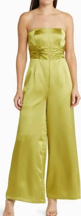 Du Paradis Strapless Jumpsuit In Chartreuse