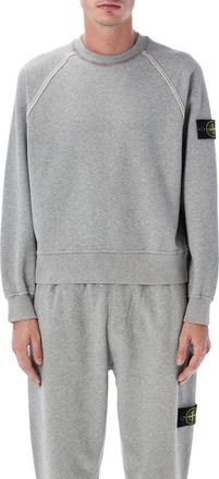 Stone Island Grey Crewneck Logo Patch Sweatshirt