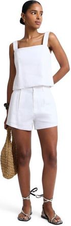 Onia Stretch Linen Short in White at Nordstrom, Size 12