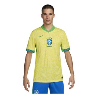 Nike Dri-FIT Soccer Brazil 2024 Stadium Home Replica Jersey Yellow Green FJ4284-706