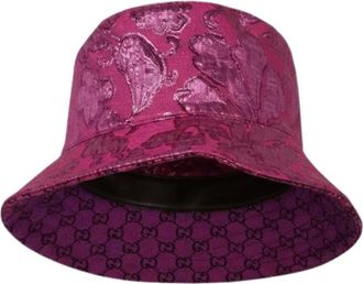 Gucci Pre-owned Lam&eacute; GG Monogram Bucket Hat - Dames - Vintage Accessoires - Roze - ONE Size - Vintage