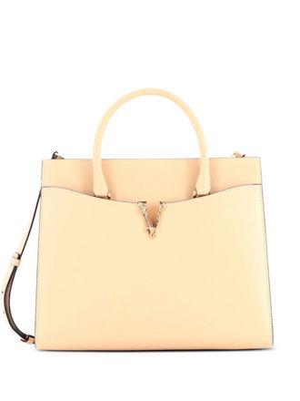 Versace 2021-2025 Virtus Front Pocket Leather Large tote bag - women - Calf Leather/Leather - One Size - Neutrals