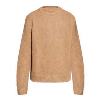 Jil Sander Round-neck Knitwear, male, Beige, Size: XL Wool sweater