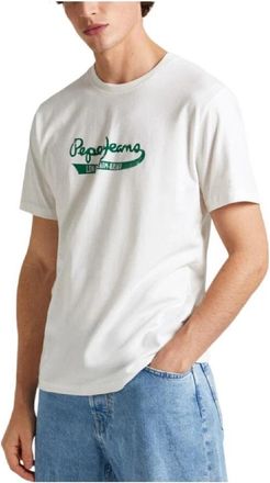 Pepe Jeans London Claude T-Shirt - Heren - T-shirts - Wit - 2XL - Katoen - Tops
