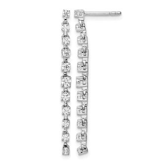 Diamond2Deal 14K White Gold 0.72 ct Lab Grown Diamond Dangle Earrings VS Clarity, G-H Color