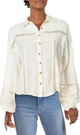 Free People Stars Print Button-Down Top In Ivory