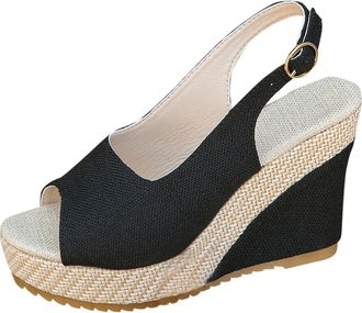 Generic Orthopedic Sandals Women UK, Ladies Walking Sandals Comfortable Open Toe Wedge Sandal Holiday Beach Wedges Shoes Fashion Summer Shoes Slingback Weddin