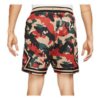 Nike Jordan Mens Air Jordan Flight Heritage Diamond Camouflage Mesh Breathable Casual Sports Shorts Yellow DC7414-245