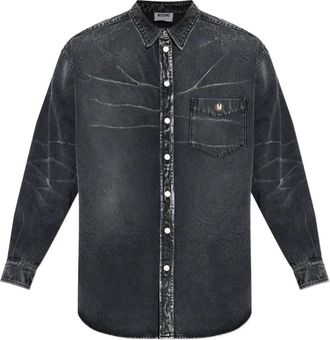 Moschino Camicia denim con applicazione - Grigio