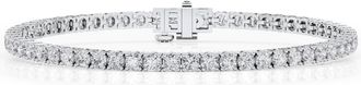 Grown Brilliance 5 Carat Round Lab Grown Diamond Tennis Bracelet in 14K White Gold, Size 7 Inches, F Color, VS2 Clarity