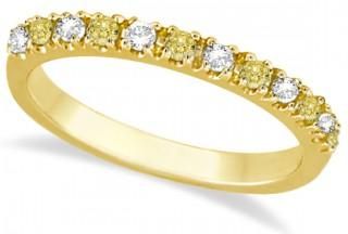 Allurez Yellow Canary & White Diamond Stackable Ring Band 14k Gold (0.25ct)