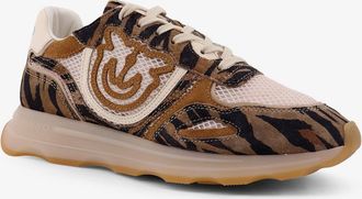 Pinko Womens Sneakers Zoe Suede Multicolour Trainers