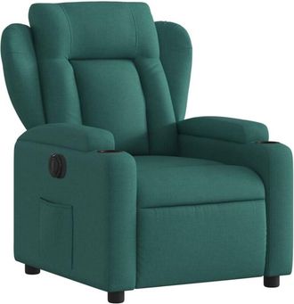 vidaXL Vidaxl - Sillón reclinable eléctrico tela verde oscuro