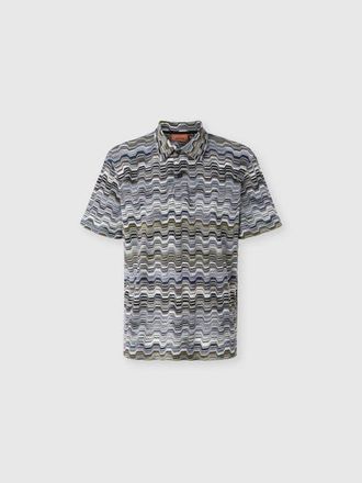 Missoni Cotton Polo Shirt With Raschel Knit And Greek Motif in Green at Nordstrom, Size X-Large
