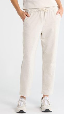 Zella Tempo Terry Ankle Pants in Ivory Birch Oatmeal Heather at Nordstrom, Size Xx-Large