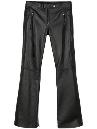 Courr&egrave;ges Leren broek - Zwart