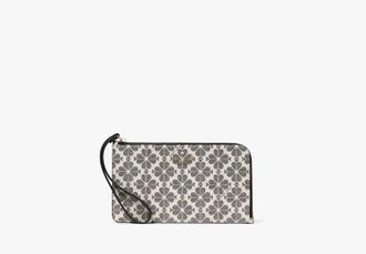 Kate Spade New York Lucy Spade Flower Medium L-Zip Wristlet