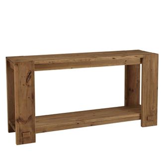 Macabane Consola de madera 150 x 40 cm madera de pino reciclado sandy