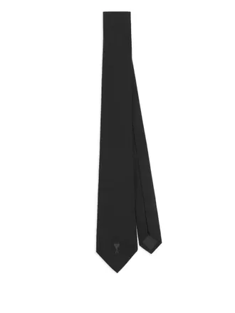Ami Ami De Coeur silk tie - Black