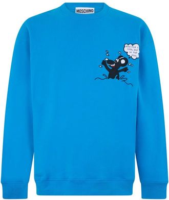 Moschino Uomo, Felpe, Blu, S, new