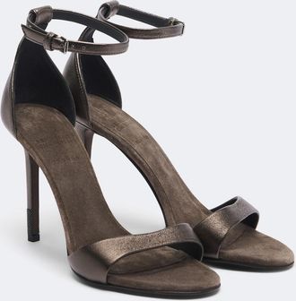Brunello Cucinelli Sandalias de piel con cuentas Monili