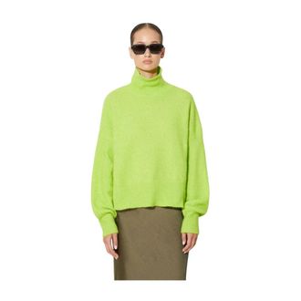 Sams&oslash;e & Sams&oslash;e Agneta Rok - Dames - Coltruien - Groen - M - Leer - Truien & Vesten