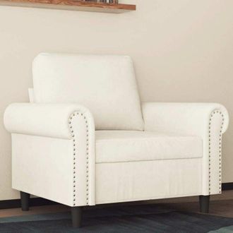 vidaXL Sill&oacute;n De Terciopelo Color Crema 60 Cm Vidaxl