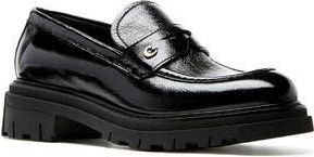 La Canadienne Doe Waterproof Platform Penny Loafer in Black Patent Leather at Nordstrom Rack, Size 8