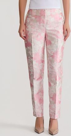 Kasper Flat Front Slim Pants in Tutu Pink Multi at Nordstrom, Size 16