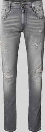 Replay Slim Fit Jeans im Destroyed-Look Modell Anbass in Mittelgrau, Gr&ouml;&szlig;e 30/30
