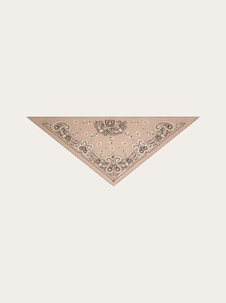 Ferragamo Men Arabesque print triangle scarf Beige
