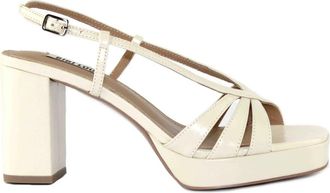 Bibi Lou Witte Vitello Sandaal - Verhoog je stijl - Dames - Sandalen met hakken - Wit - 40 EU - Schoenen