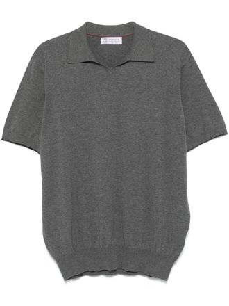Brunello Cucinelli fine-knit polo shirt - Grey