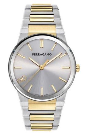 Ferragamo Infinity Sapphire Bracelet Watch, 41mm in Two Tone at Nordstrom Rack