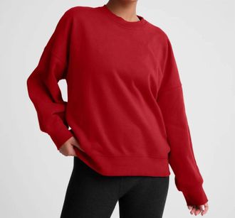 Beyond Yoga Luxefleece Oversized Sweatshirt In Holly Red