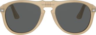 Persol 0po0649 Translucent Beige Aviator Sunglasses with Double Bridge