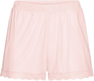 Lascana Schlafhose LASCANA, Damen, Gr. 32/34, N-Gr, blau (rosa), Single Jersey, Obermaterial: 100% Viskose, unifarben, loose fit kurz, Hosen Schlafhose, mit S