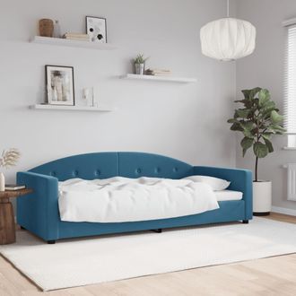 vidaXL Sof&aacute; Cama Sin Colch&oacute;n Terciopelo Azul 90x200 Cm Vidaxl