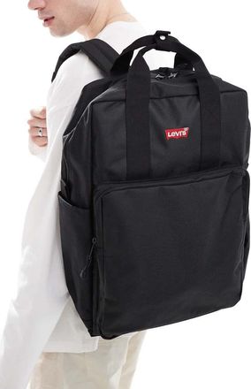 Levi's L Pack - Zaino nero grande con logo batwing