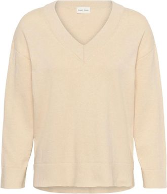Part Two Truien - Dames - V-hals truien - Beige - XS - Katoen - Truien & Vesten