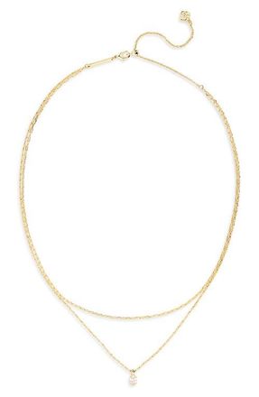 Kendra Scott Cailin Layered Necklace in Gold White Crystal at Nordstrom