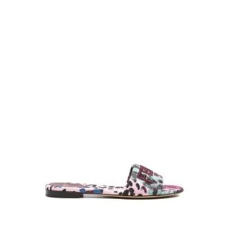 Fendi Sliders, female, Multicolor, Size: 8 1/2 US Logo-embroidery Floral-print Sandals
