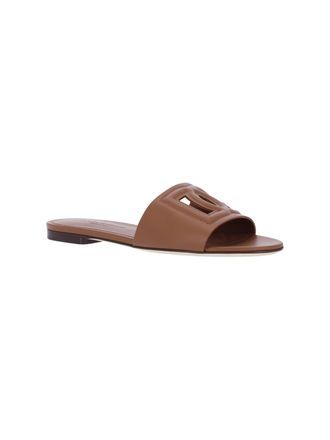 Dolce & Gabbana Womens Sandals Brown Calf Leather