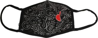Dolce & Gabbana Mascherina con stampa grafica - - Accessories - Uomo - Nero - ONE SIZE