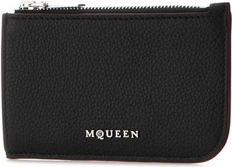 Alexander McQueen Mens Card Case Black Leather Cases
